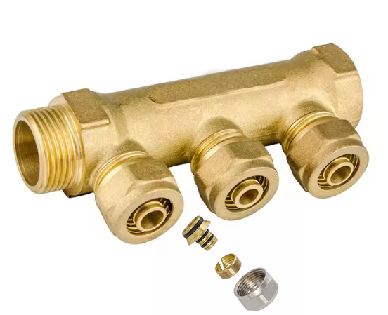 3/4"Brass Manifold with pex end nut   HS7-M1002 